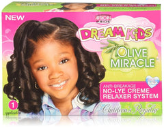 African Pride Dream Kids Olive Miracle Relaxer Régulier: soin doux pour cheveux d'enfants sensibles.