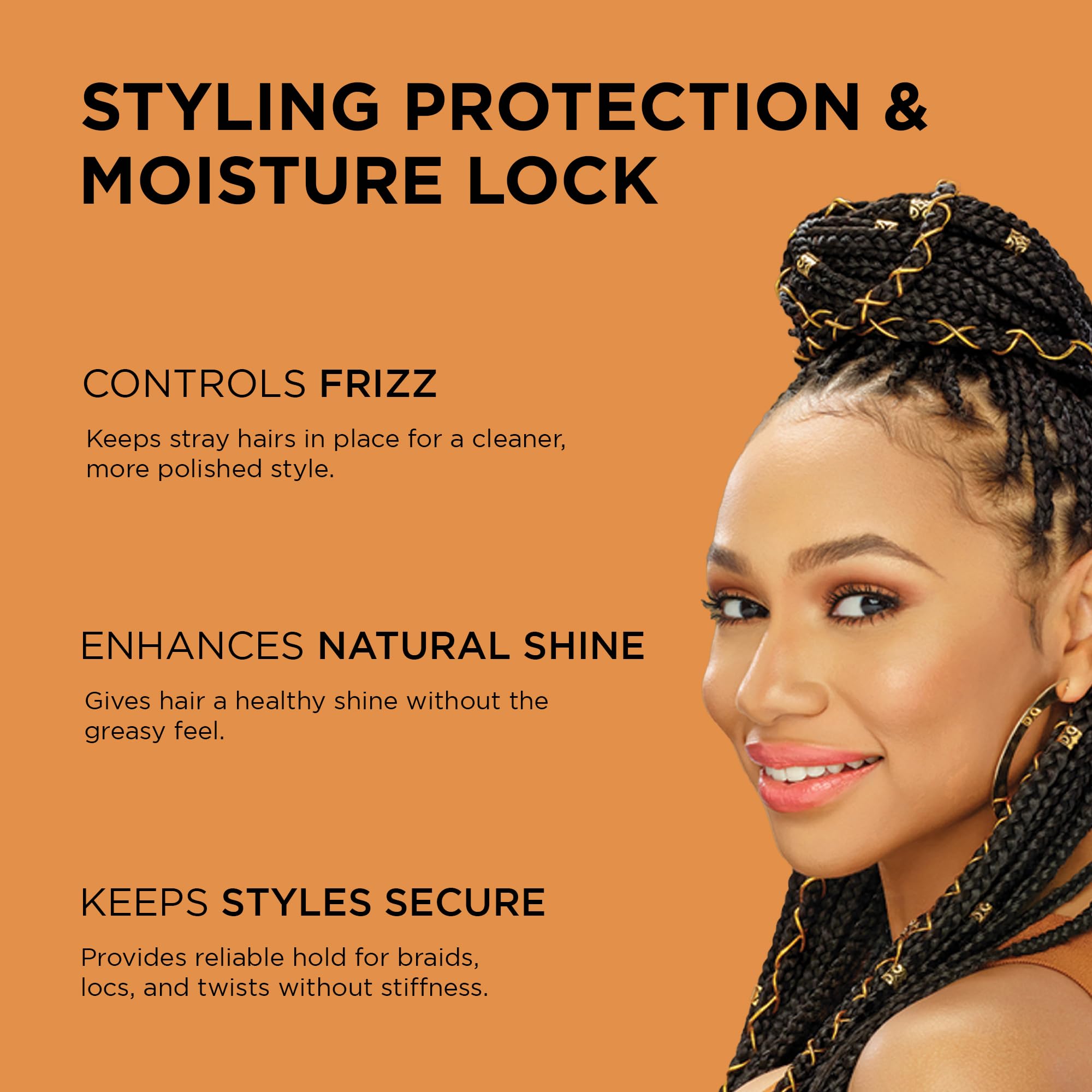 Gel braiding African Pride, tenue ferme sans flocage, ingrédients naturels