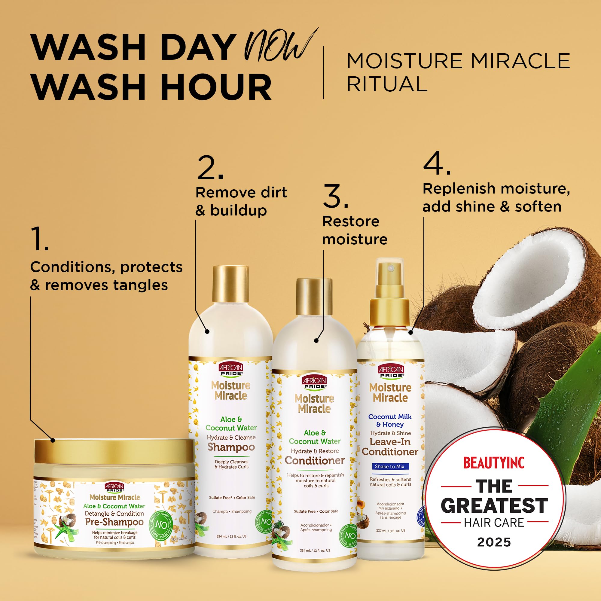 Ingrédients naturels sans parabènes ni sulfates pour les boucles.
