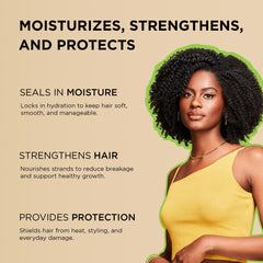 Application et massage du cuir chevelu avec African Pride Miracle pour nourrir les longueurs.