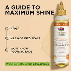 Nutrition et protection des cheveux grâce au mélange d huiles essentielles African Pride Miracle.