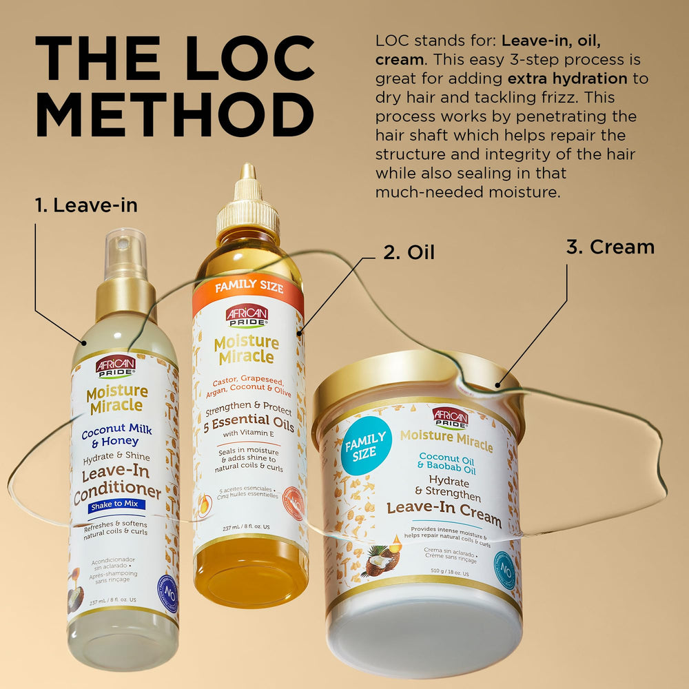 Idéal pour les tresses et locs, huile douce et nourrissante.