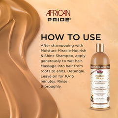 Après-shampoing hydratant et réparateur pour cheveux après lavage.