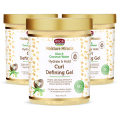 African Pride Moisture Miracle Gel définit les boucles durablement sans crunch.