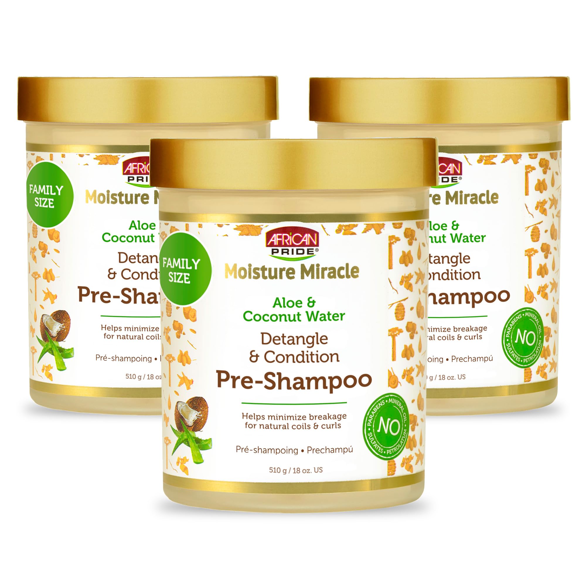 African Pride Moisture Miracle pré-shampoing détangle facilement les boucles naturelles.