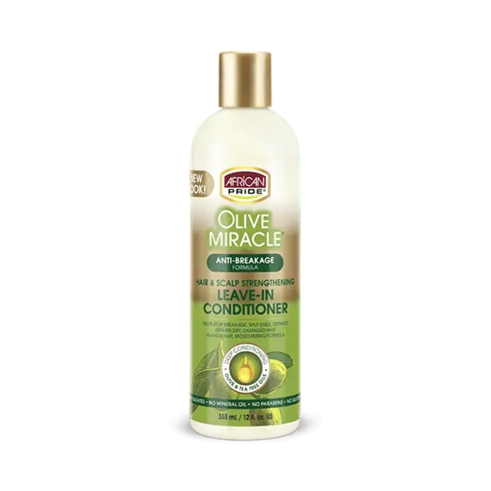 African Pride Olive Miracle, flacon-bouteille, cheveux hydratés et brillants après chaque application