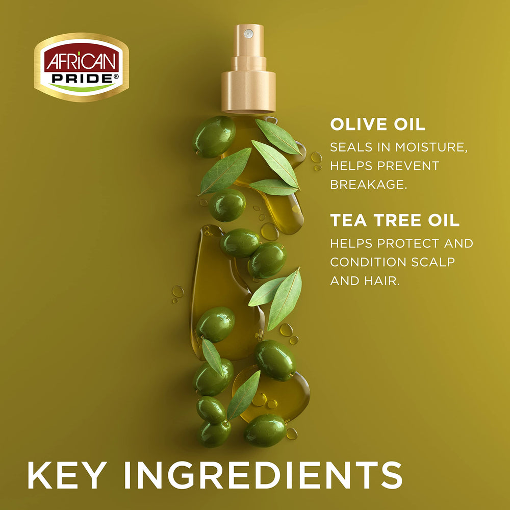 African Pride Olive Miracle Soin sans rinçage, application sur cheveux mouillés après lavage.