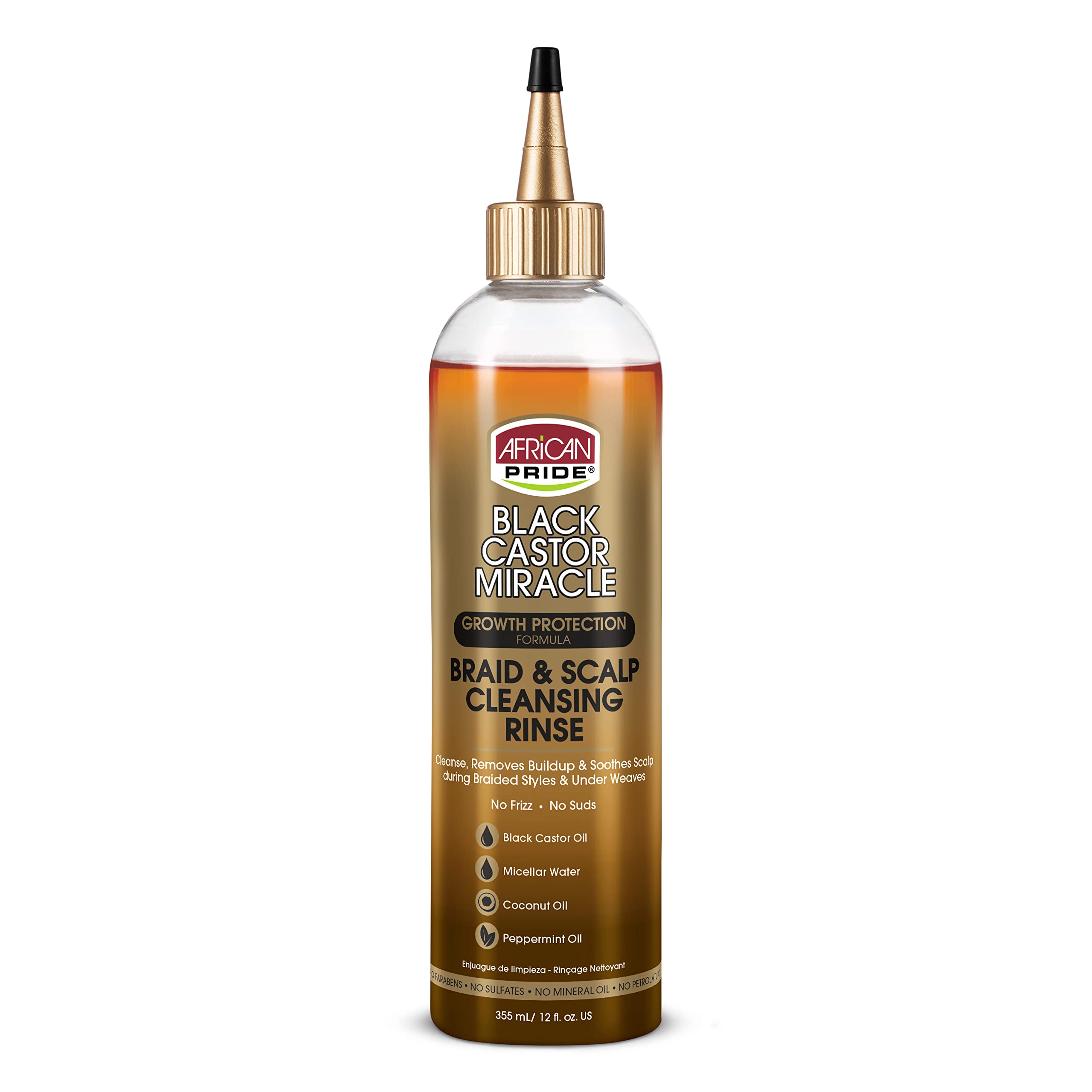 African Pride rinçage nettoyant castor noir sur tresses et cuir chevelu, nettoyage en douceur.
