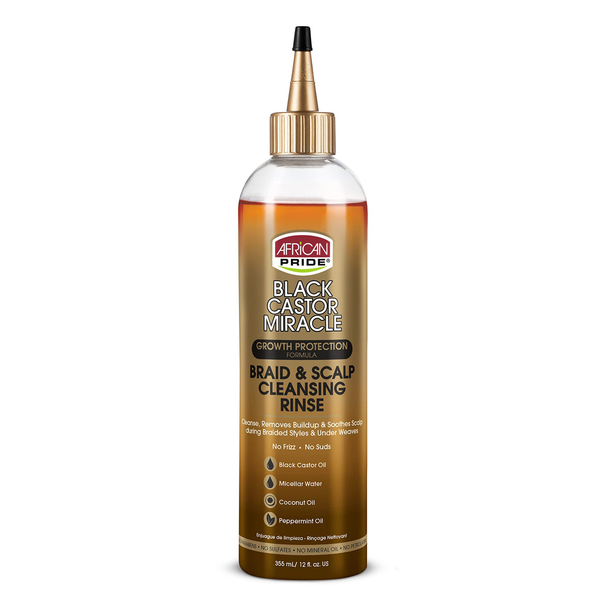 African Pride rinçage nettoyant castor noir sur tresses et cuir chevelu, nettoyage en douceur.