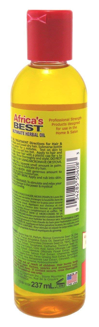 Africa's Best Huile aux herbes – cheveux après application, douceur et brillance