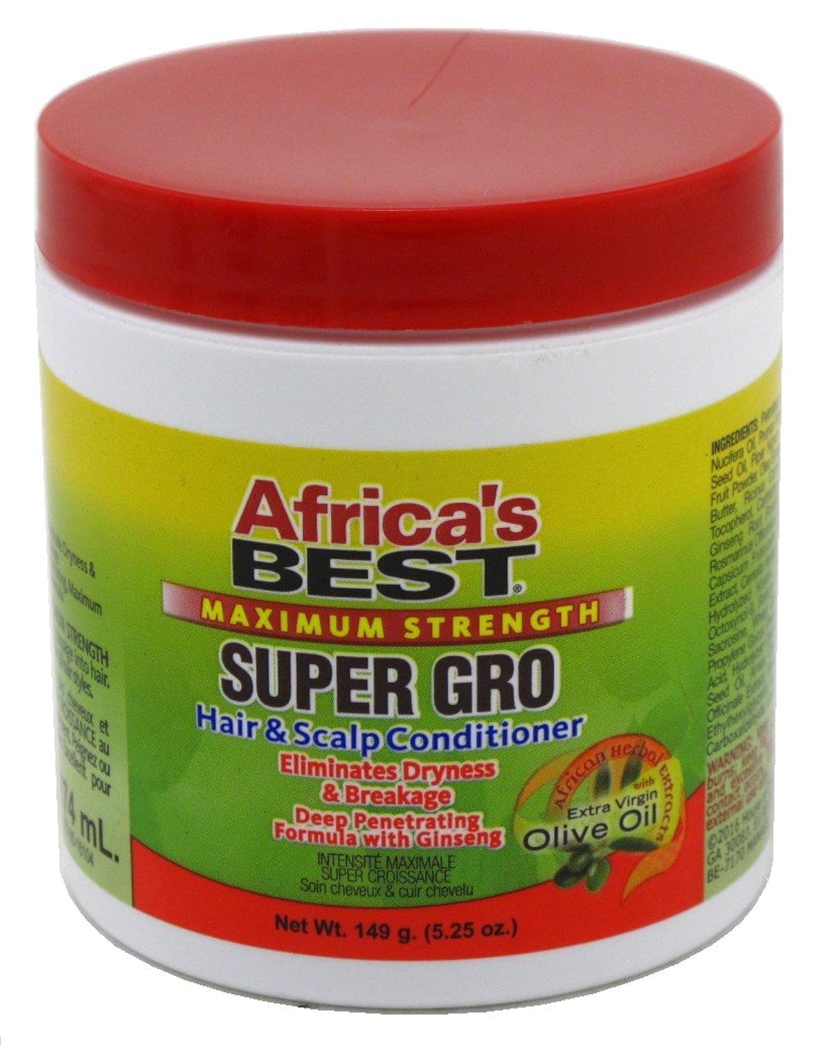 Africa's Best Super Gro flacon brillant et hydratant pour les cheveux.