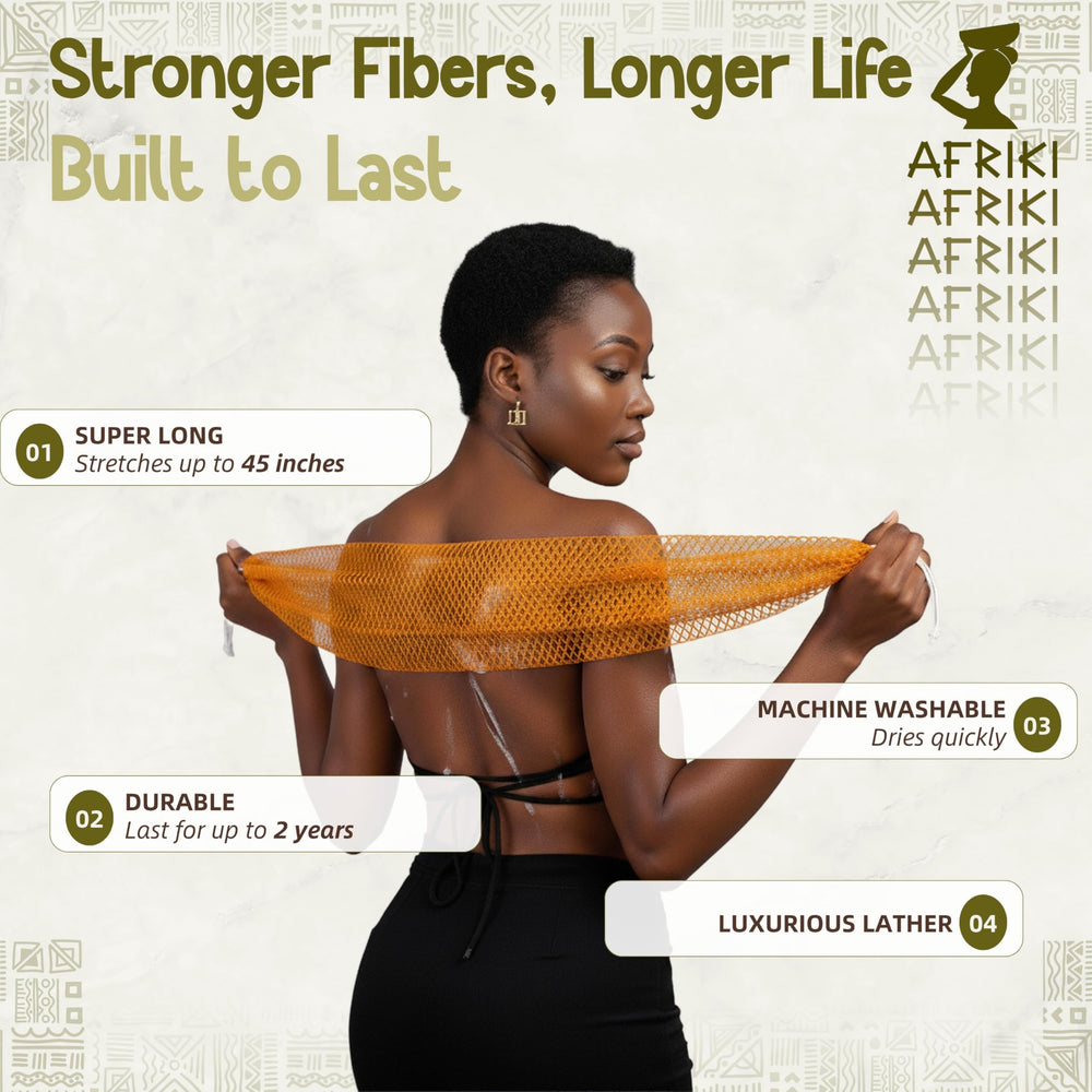 Éponge AFRIKI durable pour une utilisation répétée et économique.