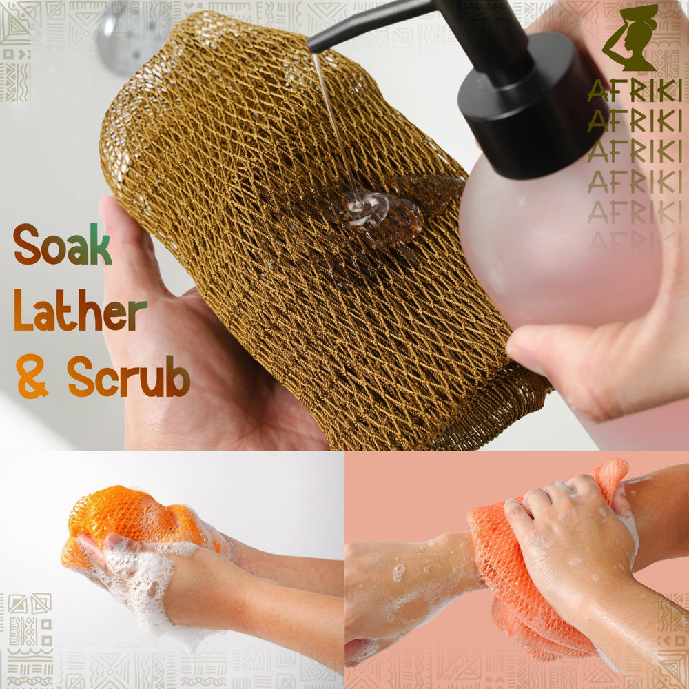 Éponge AFRIKI lavable en machine pour un entretien simple après chaque douche.