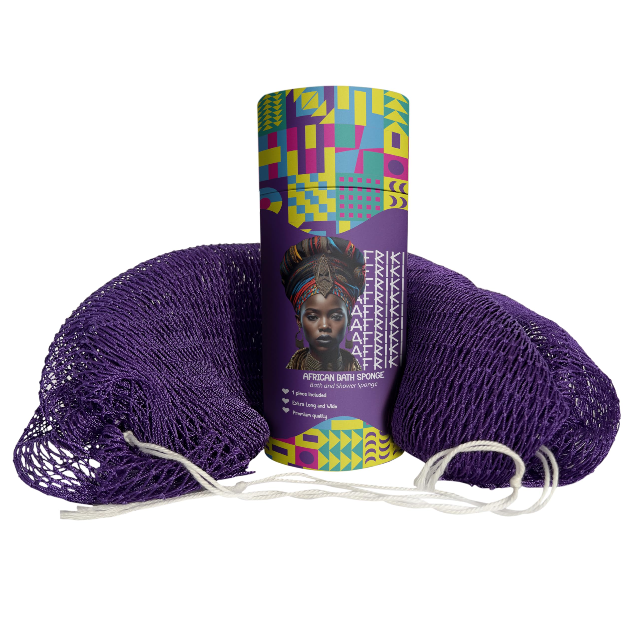AFRIKI éponge en filet africain pour le corps, nettoyage en profondeur.