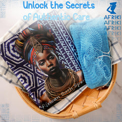 AFRIKI éponge-réseau africaine bleu-bebe idéale pour soins corporels hydratants