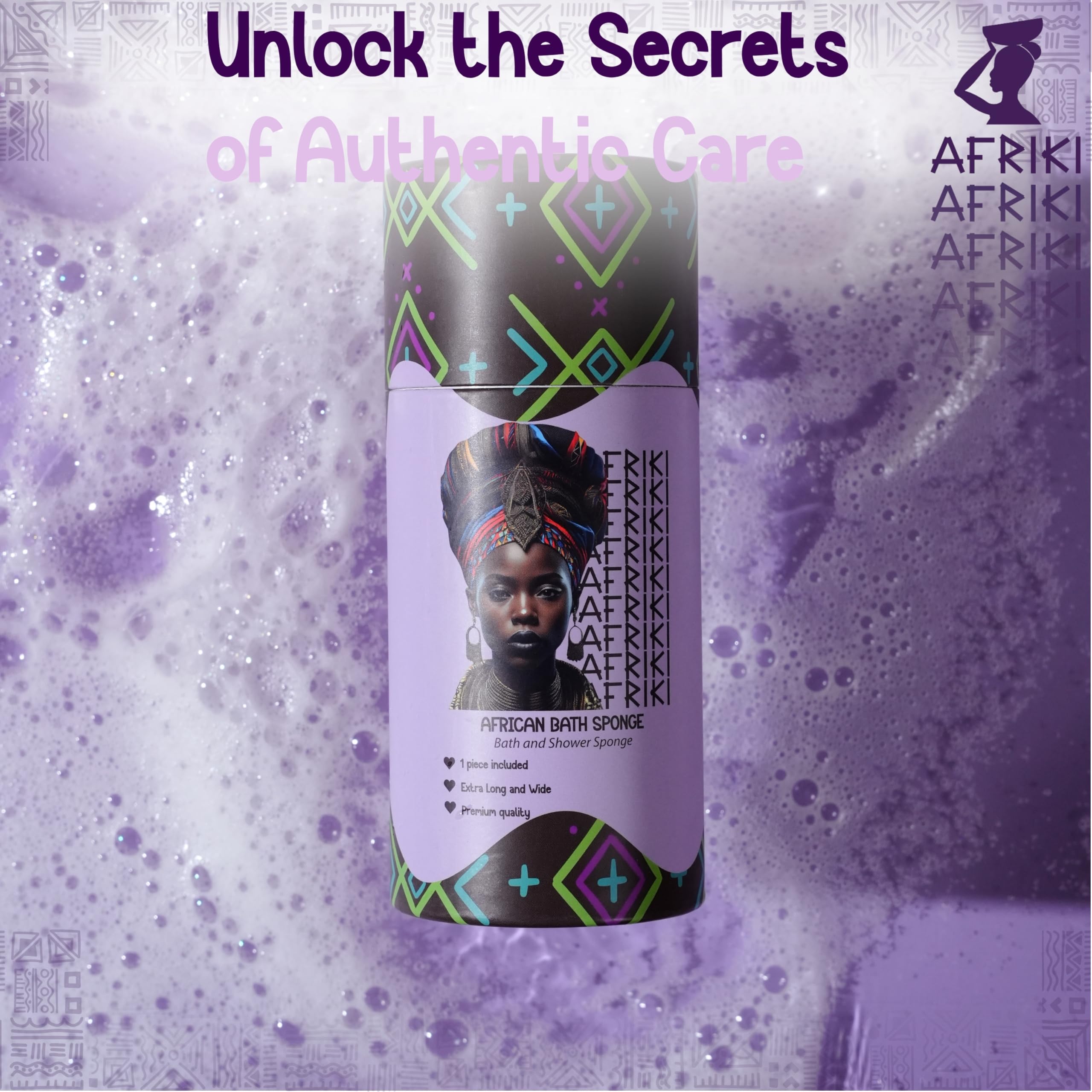 Couleur lilas de l’éponge AFRIKI, rituel spa à domicile.