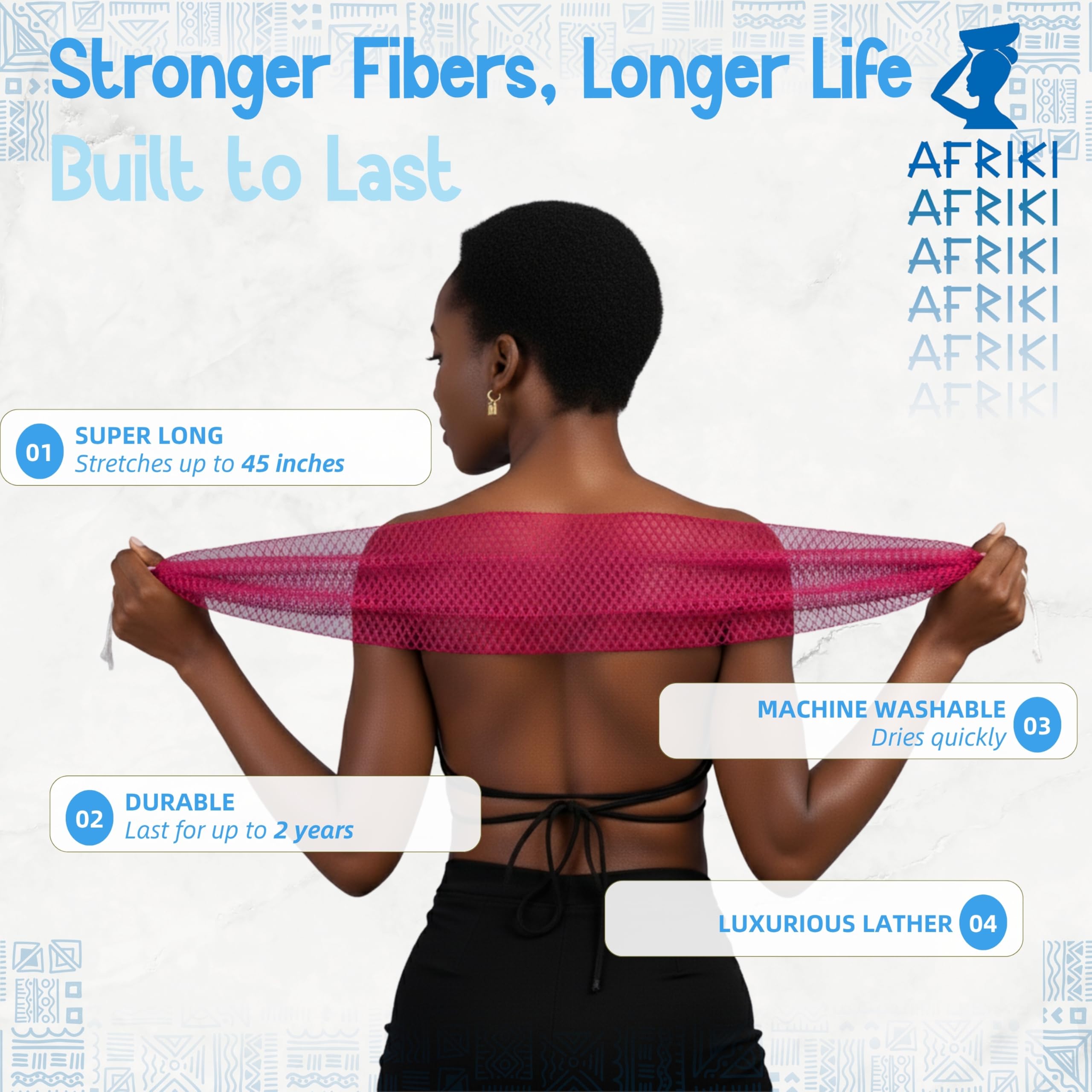 AFRIKI éponge-réseau africaine usage quotidien sous la douche