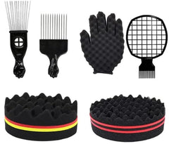 Kit afro hair styling kit - éponge grande trou: facilite la création de boucles volumineuses.