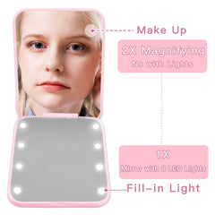 Aganmi Miroir LED avec 8 lumières pour un teint clair.