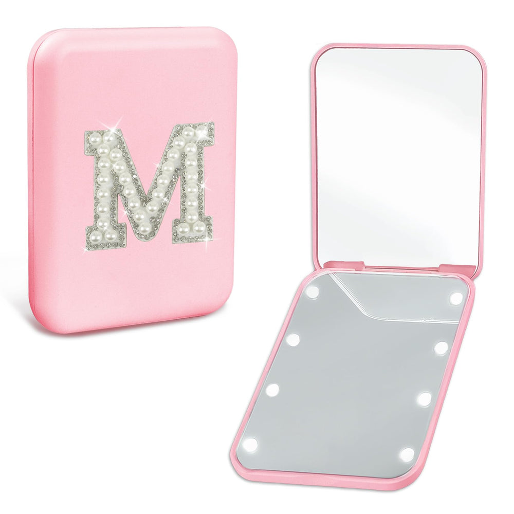 Aganmi Miroir de poche lumineux avec 1x et 2x pour maquillage rapide.