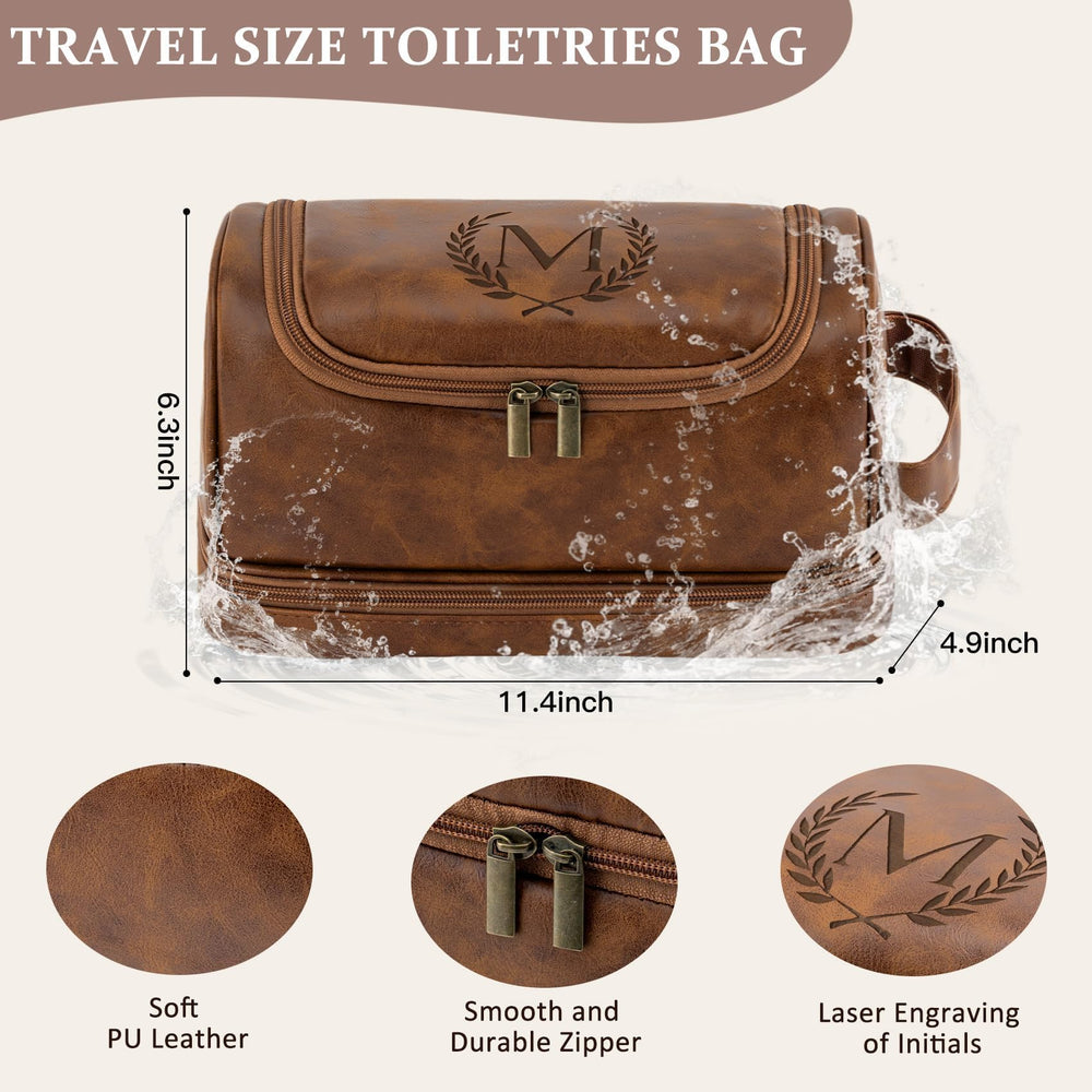 Aganmi trousse-de-toilette avec fermeture-éclair double pour un accès rapide.