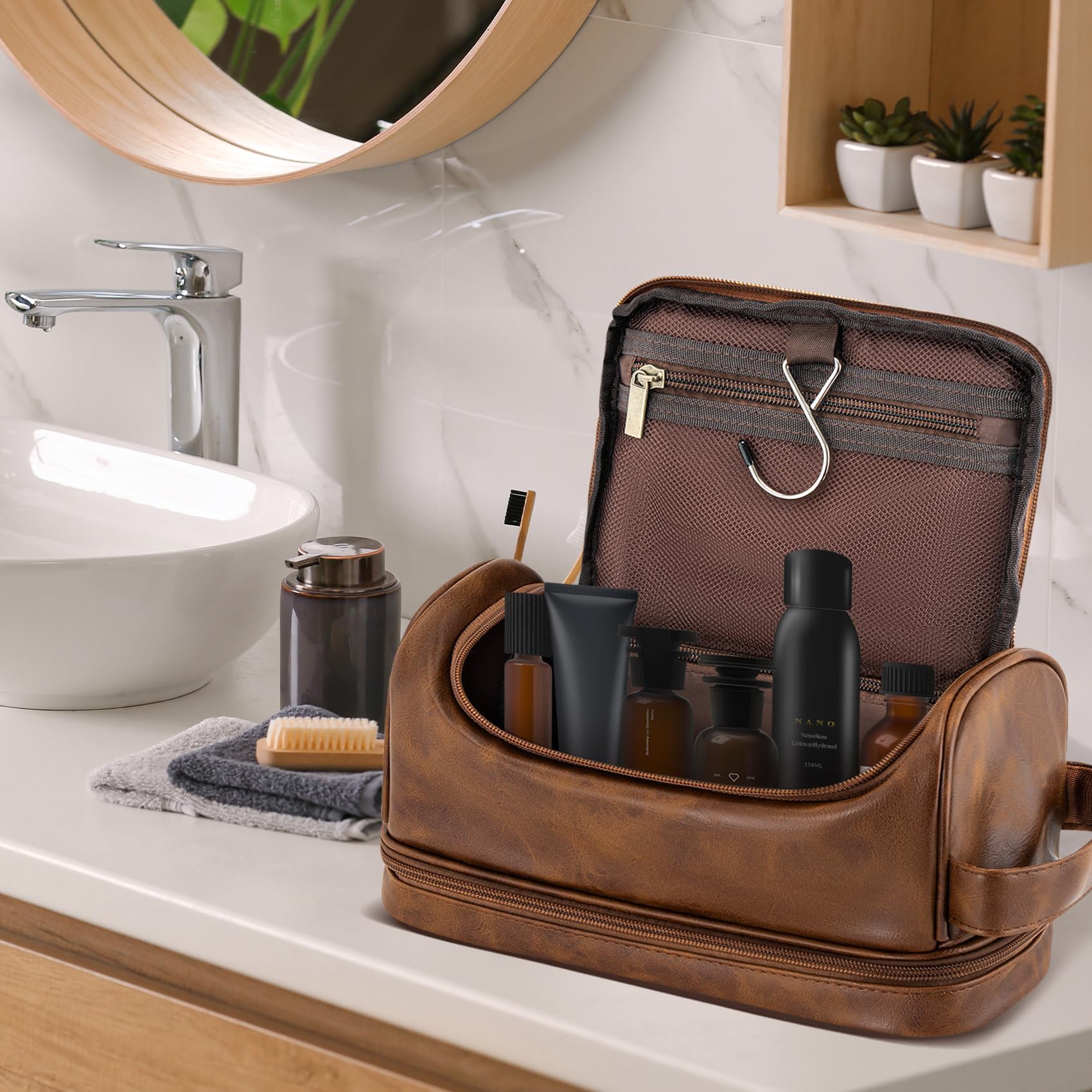 Aganmi trousse-de-toilette idéale pour voyage d'affaires et loisirs.