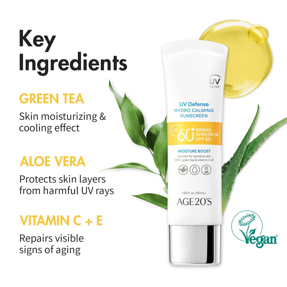 AGE 20's Protection UV Hydro: adapté aux peaux sensibles sans irritation.