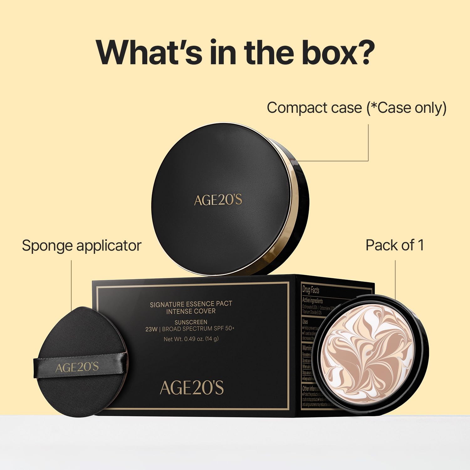 AGE 20's Signature Essence Pact certifié par The Vegan Society, choix éthique sans ingrédients animaux.