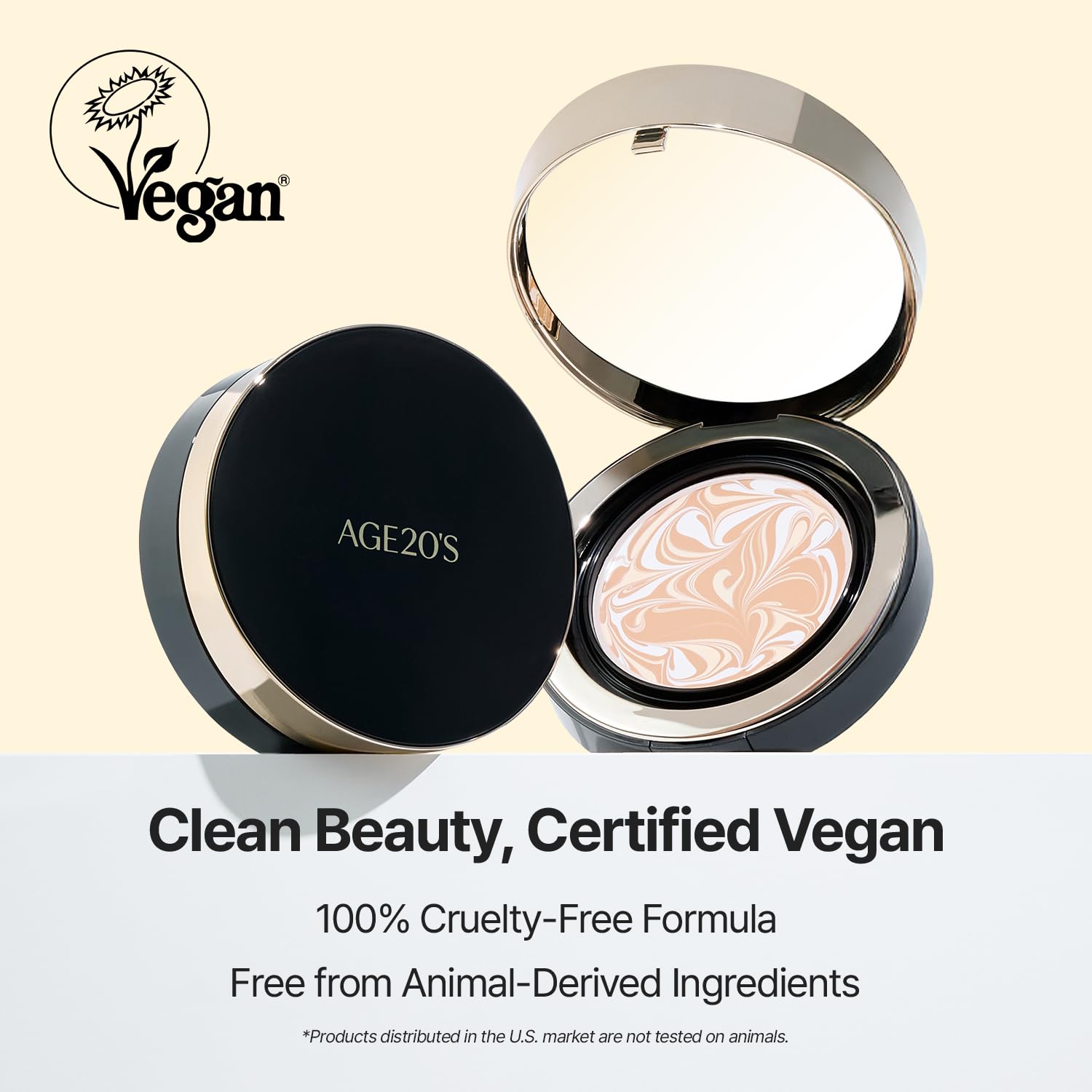 AGE 20's Signature Essence Pact avec houppette, application douce pour une couvrance naturelle.