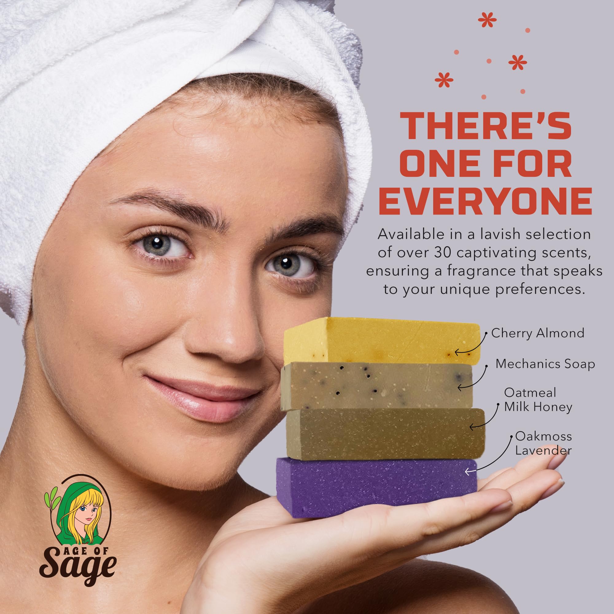 Savon Oakmoss Lavender Age of Sage, parfum floral relaxant et rafraîchissant