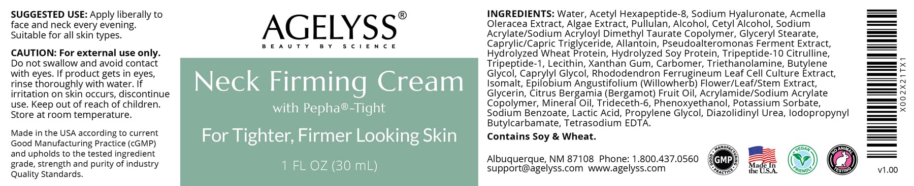 Agelyss utilisation-quotidienne-creme-cou, hydratation et tonicité potentielles.