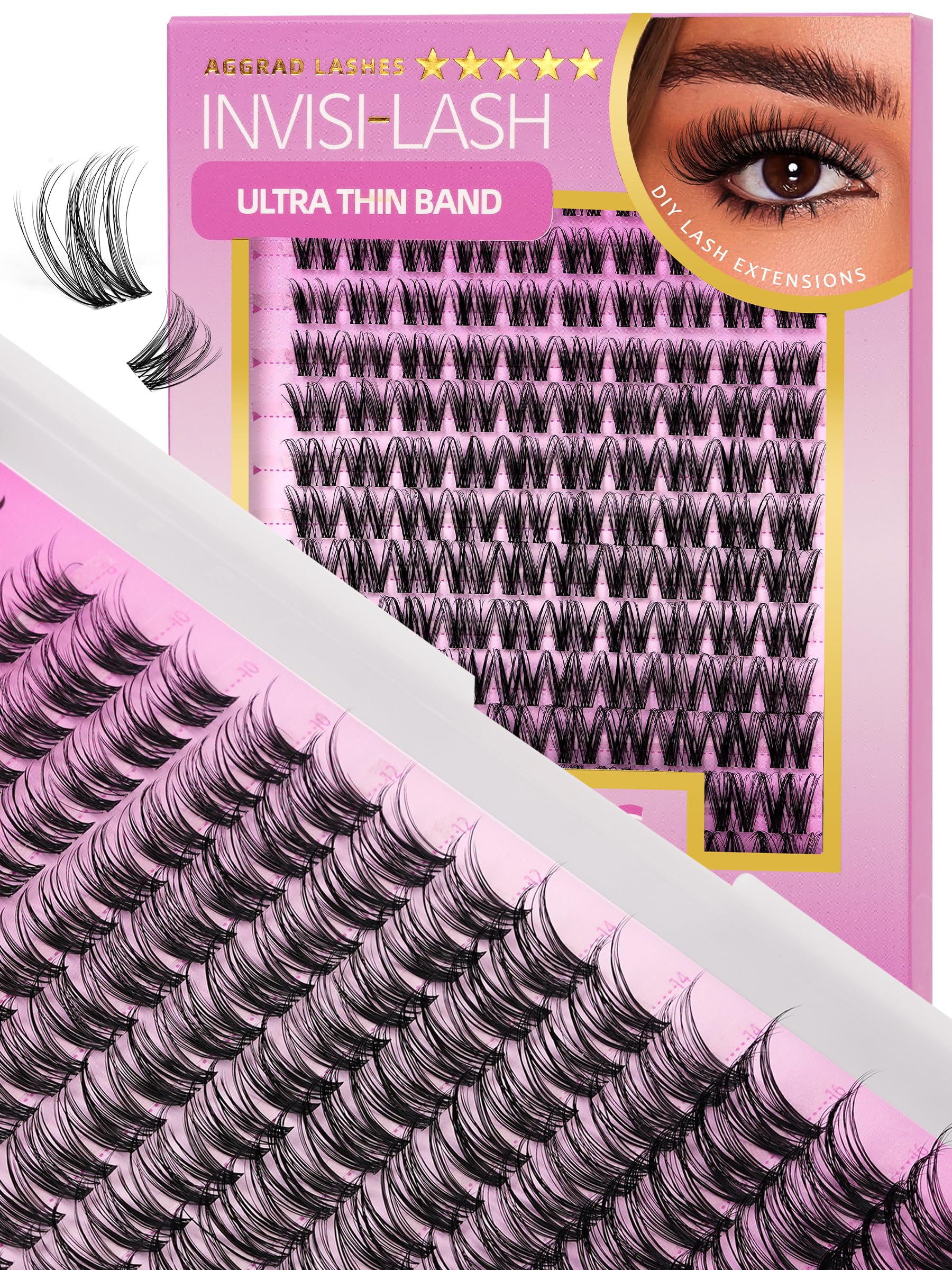 AGGRAD Magic Lash Clusters – bande invisible pour un look naturel et durable.