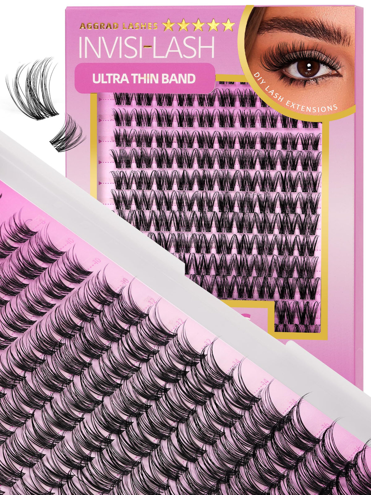 AGGRAD Magic Lash Clusters – bande invisible pour un look naturel et durable.