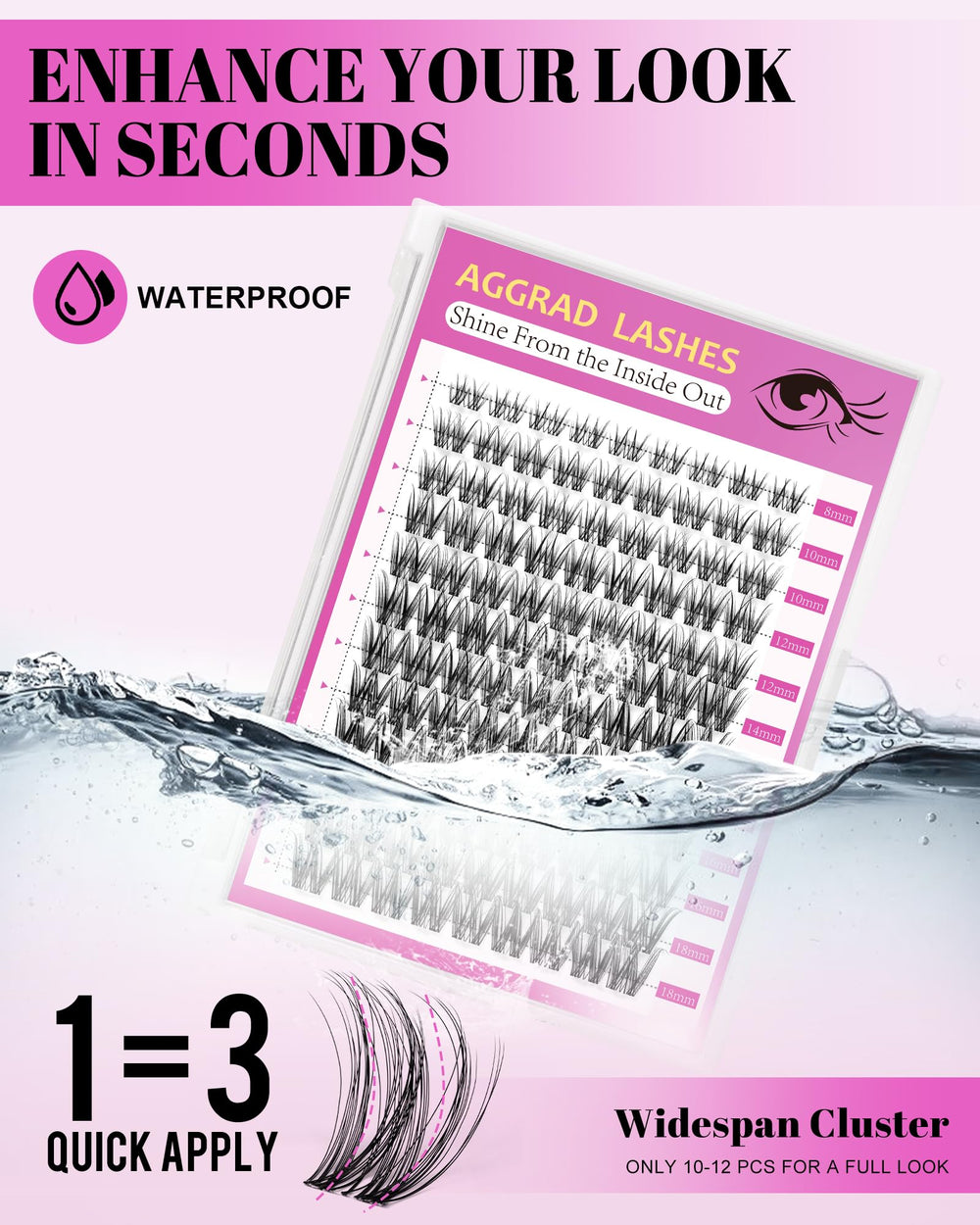 AGGRAD Magic Lash Clusters – effet volumineux avec densité maîtrisée.