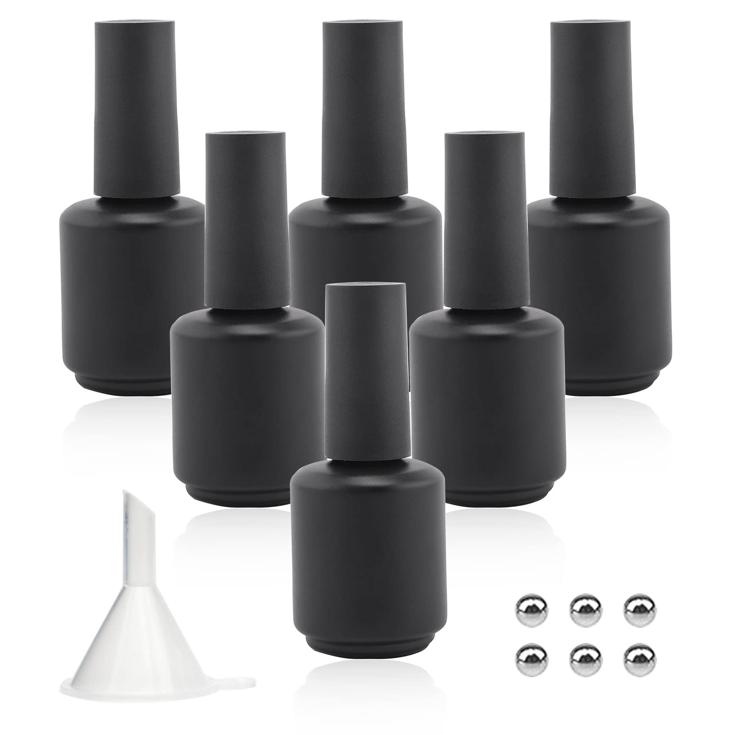 Agidea bouteilles-vernis 15ml noir-matte pour stocker et mélanger les couleurs facilement