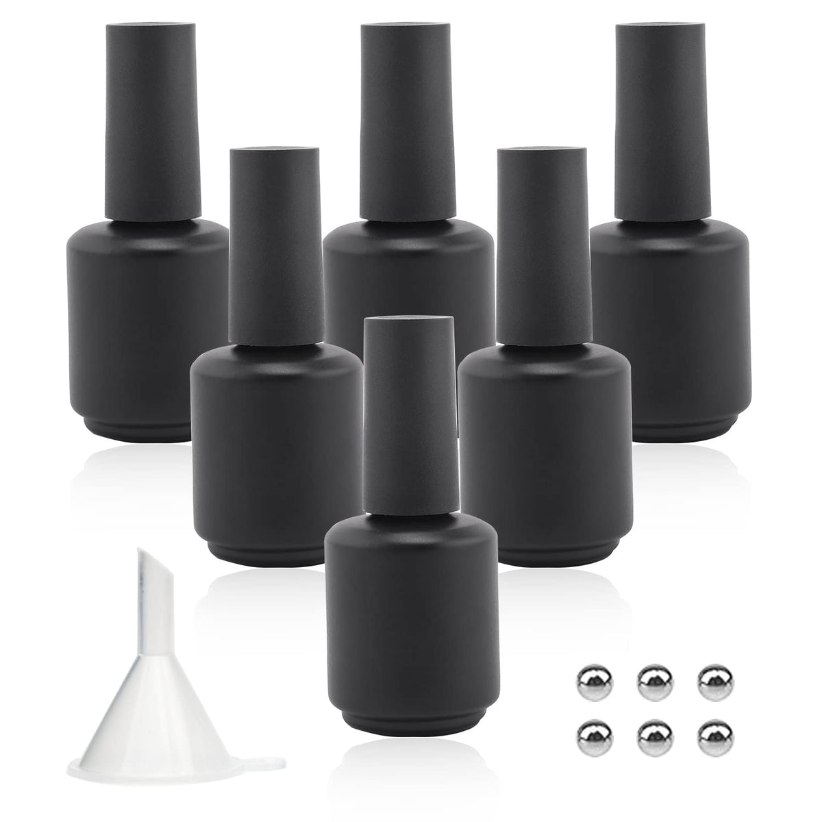 Agidea bouteilles-vernis 15ml noir-matte pour stocker et mélanger les couleurs facilement