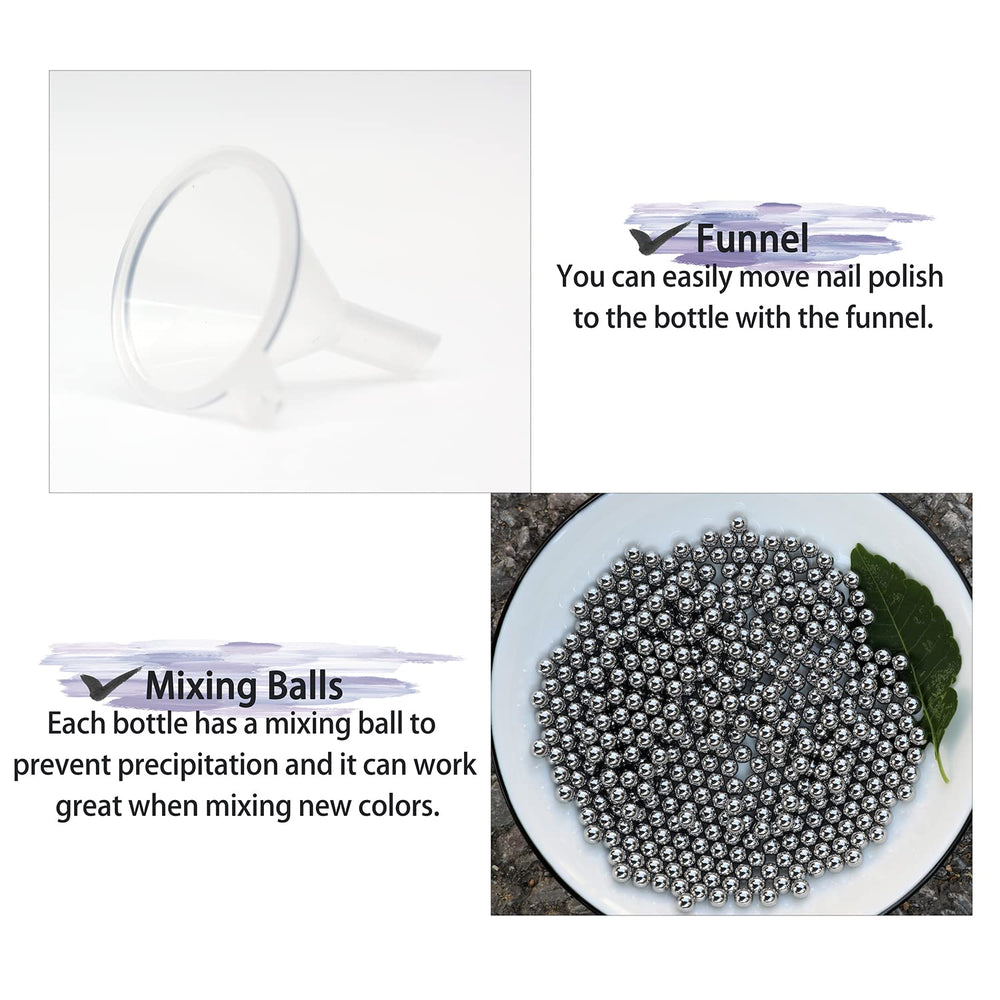 Agidea kit-accessoires-vernis 6x15ml noir-matte, idéal pour projets de bricolage