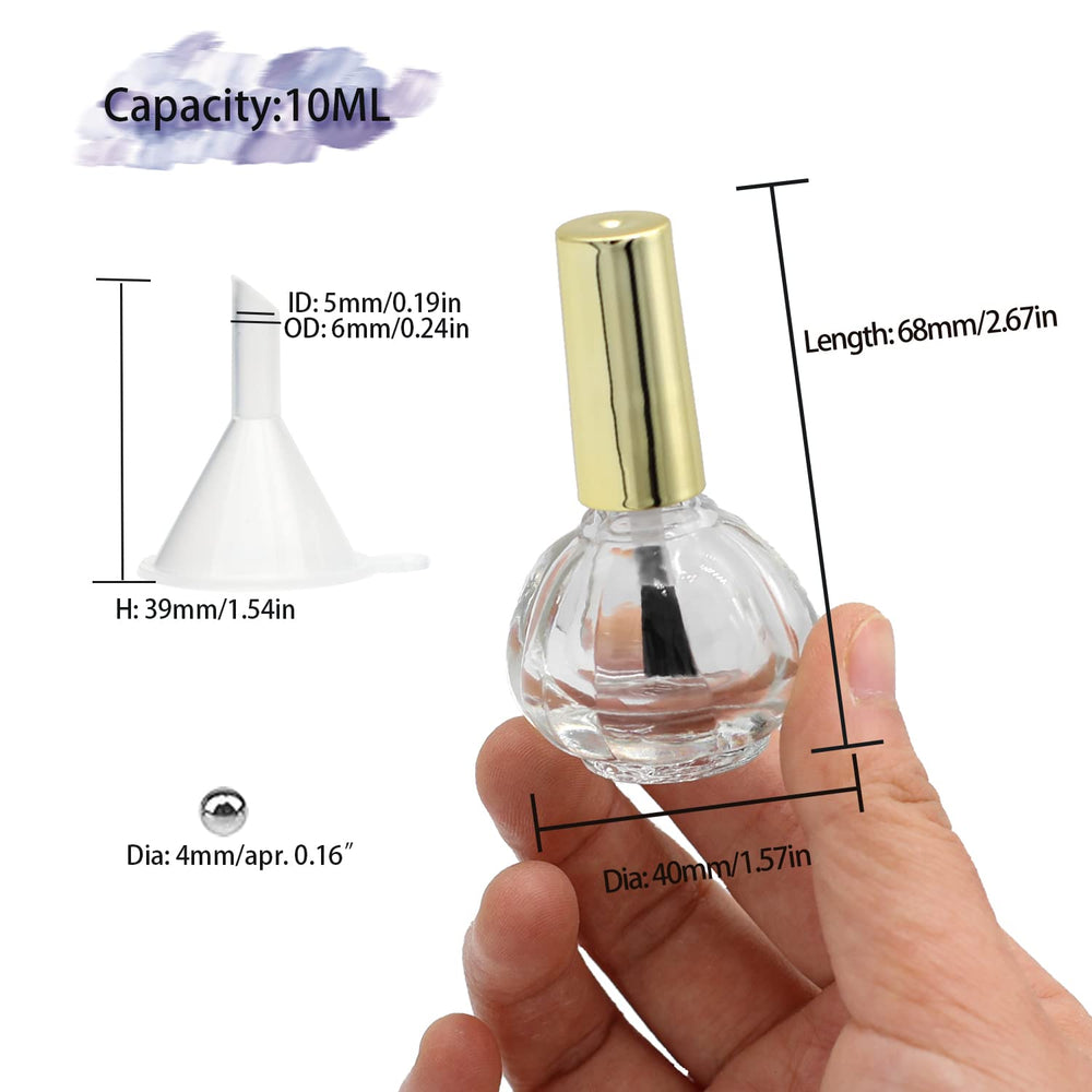 Agidea – bouteilles 10 ml transparentes pour suivre le niveau du vernis.