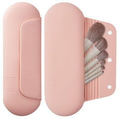 AGIKET étui-maquillage-silicone-voyage Rose Sable: rangement pratique pour pinceaux.