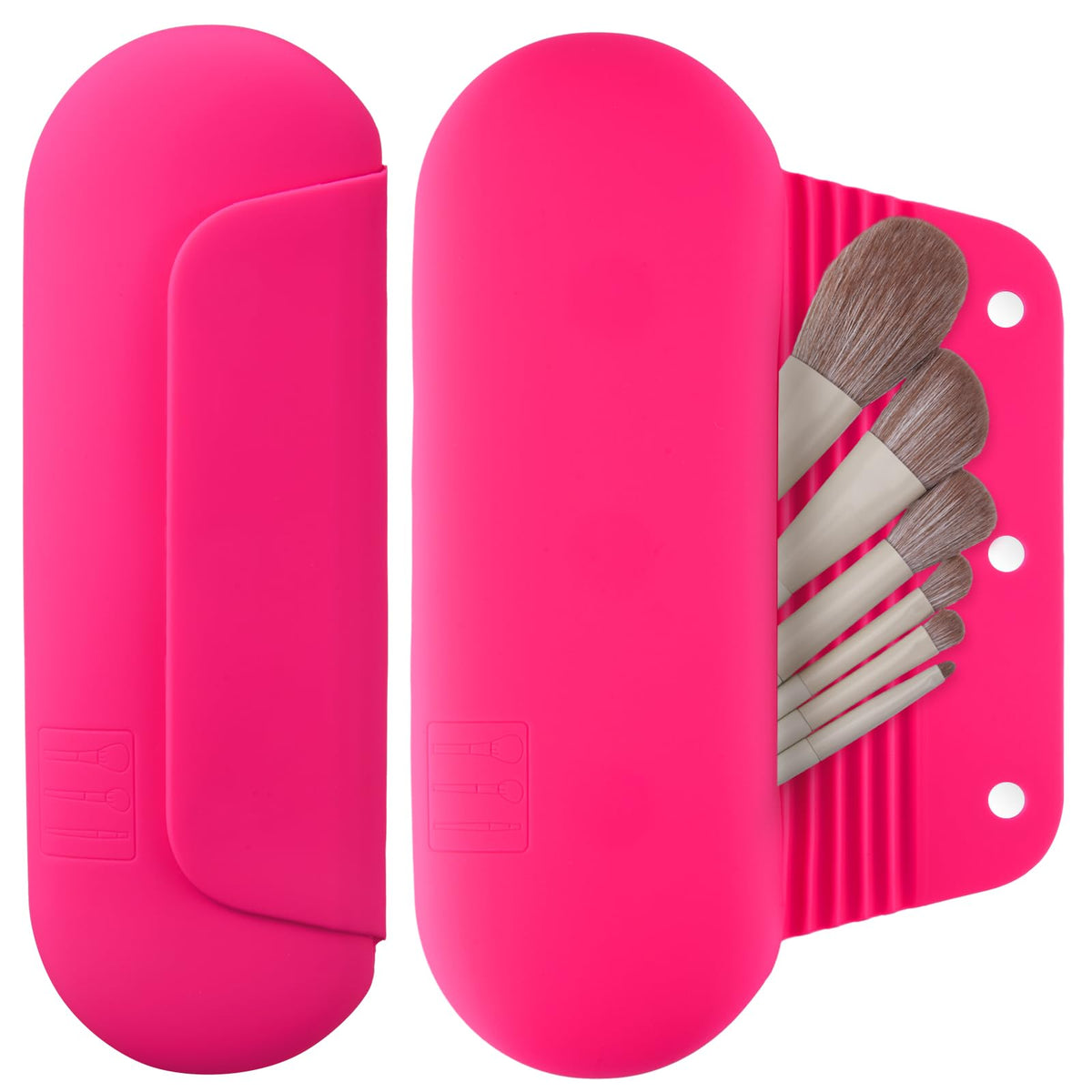 AGIKET étui pinceaux silicone avec fermeture magnétique pour éviter les chutes et faciliter l'accès.