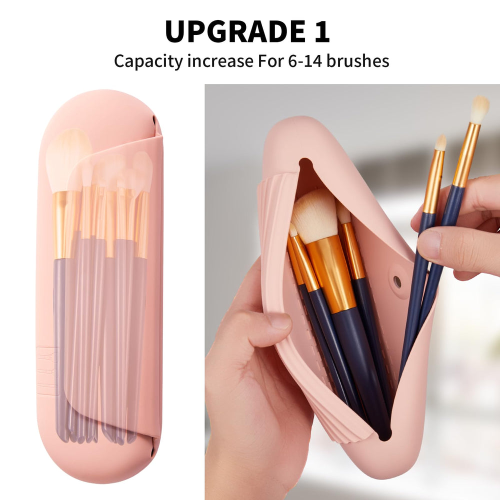 AGIKET fermeture-magnetique-anti-chute Rose Sable: sécurité renforcée pour pinceaux en déplacement.