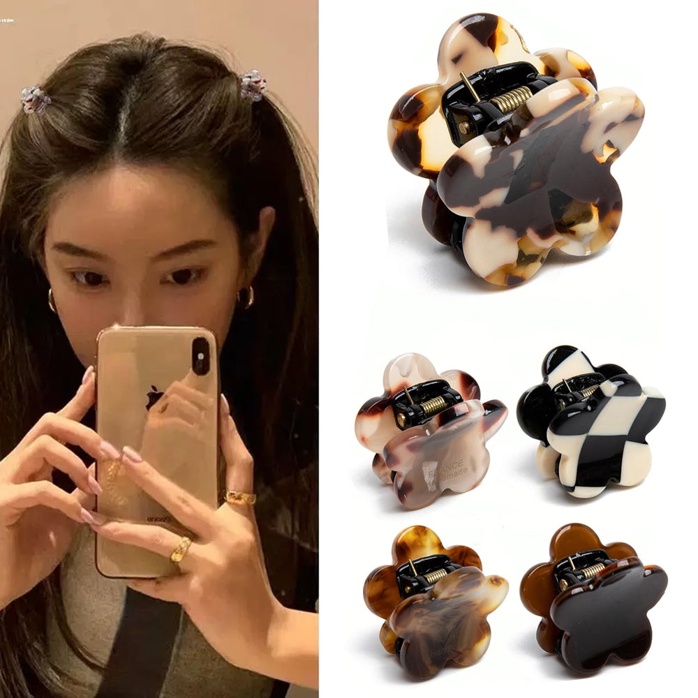 Agirlvct pince-cheveux mini-griffe fleur ivoire, accessoire discret pour un look élégant.