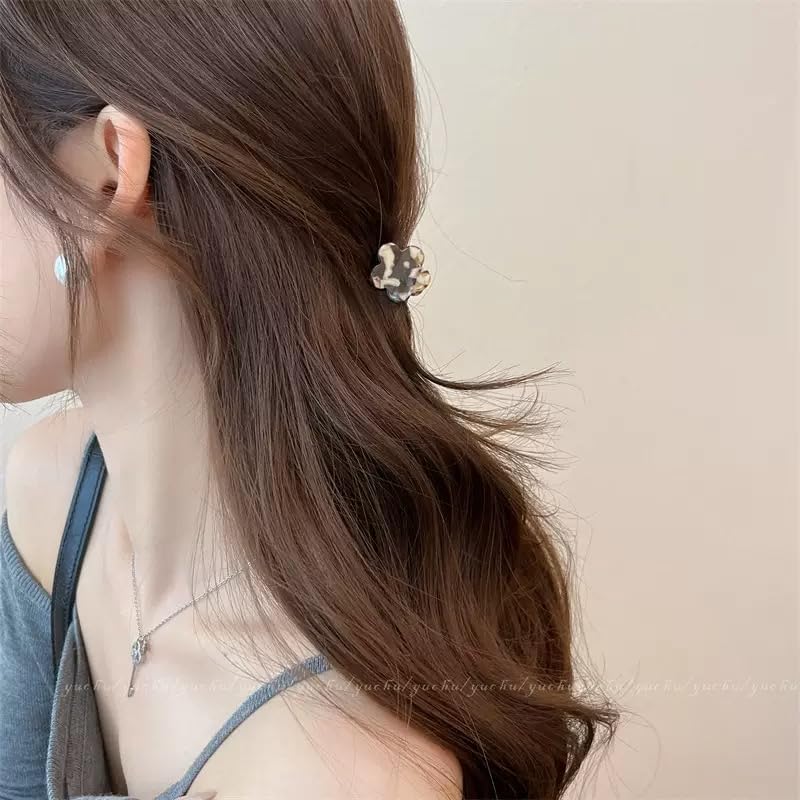 Agirlvct pince-cheveux mini-griffe fleur verte, parfait pour un look bohème.
