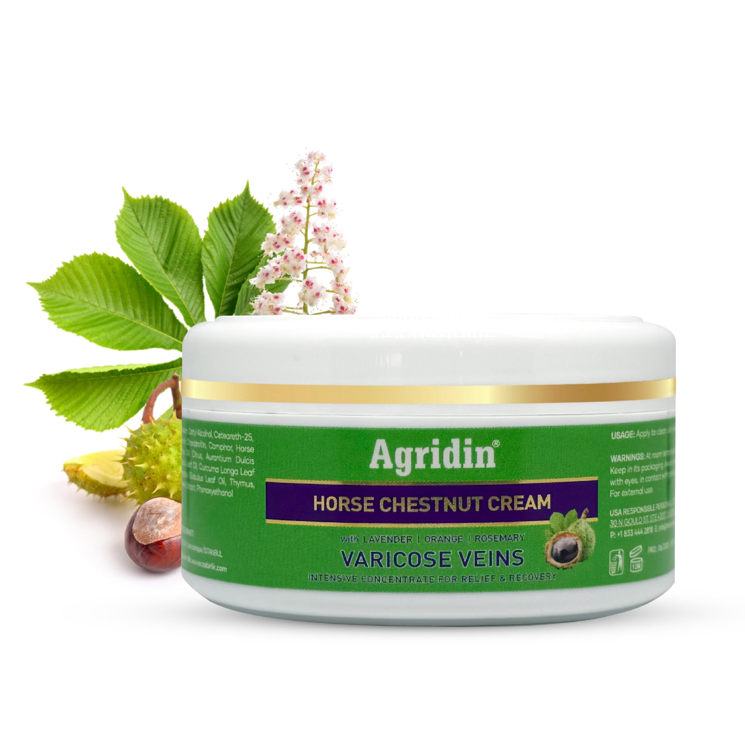 Agridin Marron d’Inde crème pour les jambes, soutien circulation.