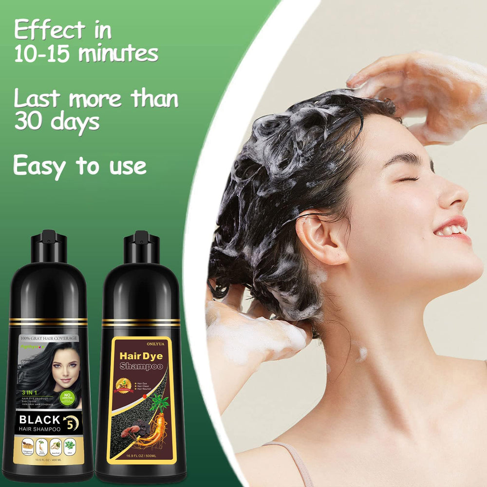 Agthyuve Shampoing Colorant 3 en 1 – Teinte Café foncé pour cheveux gris.