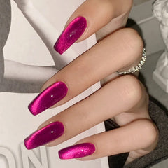 AHAMIOU kit vernis gel œil-de-chat rose foncé, parfait pour nail art maison.