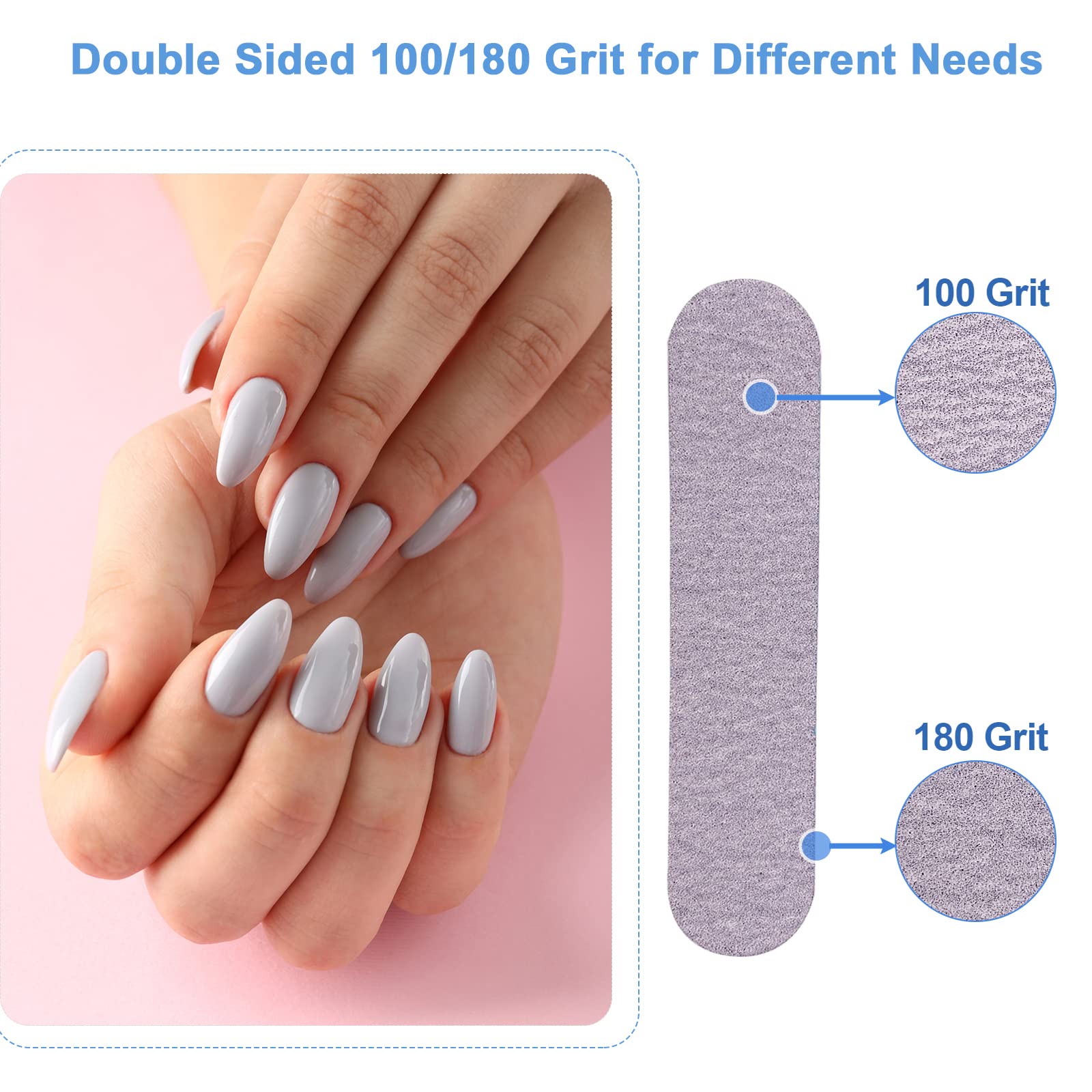 AhaTopia lime à ongles adaptée pour gel et poudre dip, finition soignée.