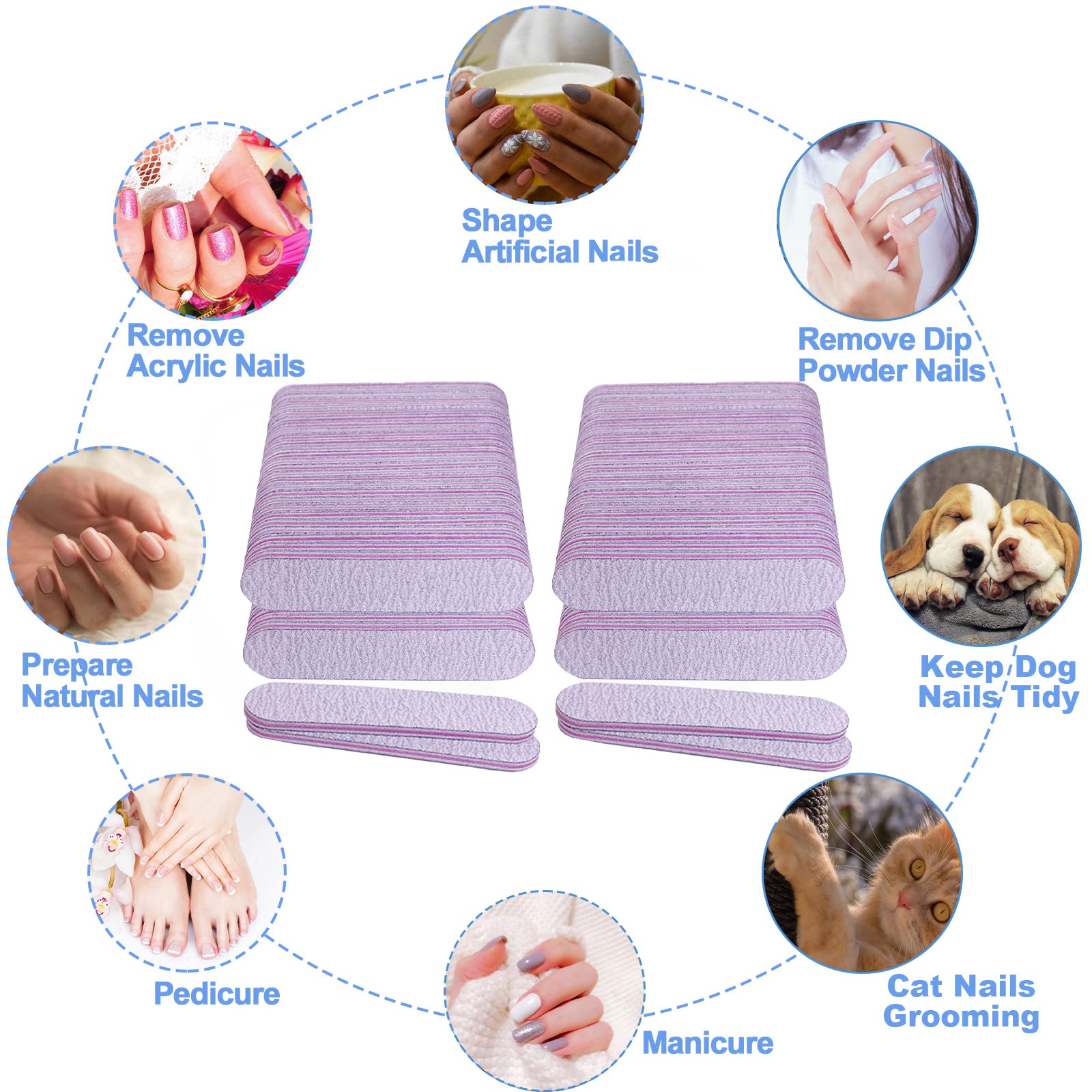 AhaTopia pack de 100 lime à ongles en gros, solution économique.
