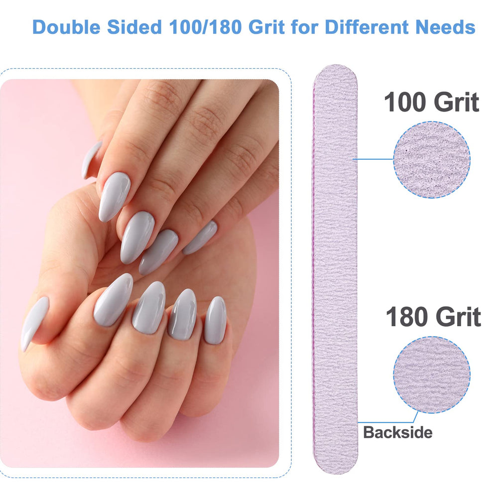 AhaTopia lime à ongles double-face 100/180, taille parfaite pour buffing précis.