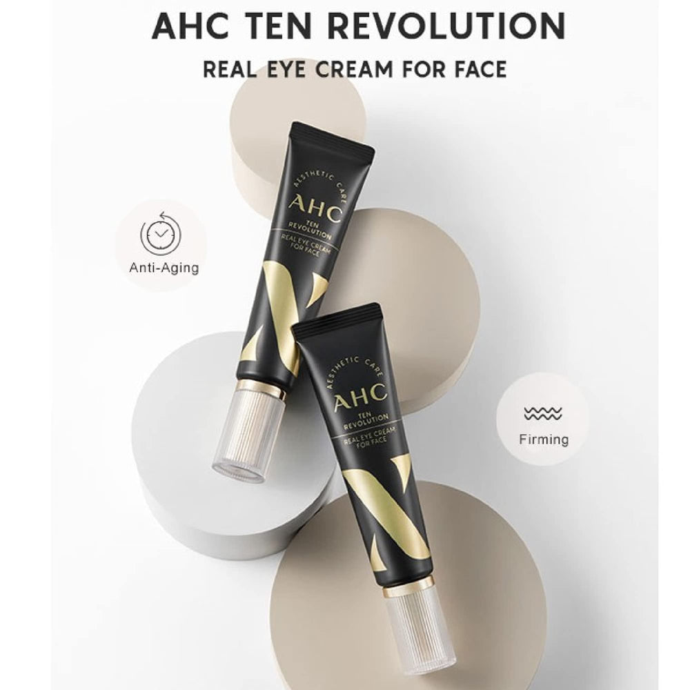 AHC TEN Revolution Real Eye Cream effet-masque – usage quotidien et soin sur tout le visage.